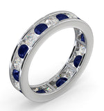 Eternity Ring Rae Diamonds H/si And Sapphire 1.90ct - 18k White Gold