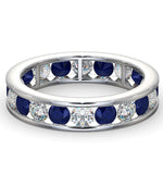 Eternity Ring Rae Diamonds H/si And Sapphire 1.90ct - 18k White Gold
