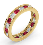 Eternity Ring Rae Diamonds G/vs And Ruby 1.80ct - 18k Gold