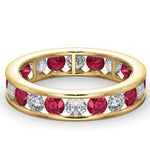 Eternity Ring Rae Diamonds G/vs And Ruby 1.80ct - 18k Gold
