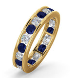 Eternity Ring Rae Diamonds G/vs And Sapphire 1.90ct - 18k Gold
