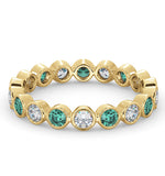 Emily 18k Gold Emerald 0.70ct And H/si 0.50ct Diamond Eternity Ring