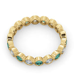 Emily 18k Gold Emerald 0.70ct And H/si 0.50ct Diamond Eternity Ring