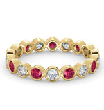 Emily 18k Gold Ruby 0.70ct And H/si 0.50ct Diamond Eternity Ring