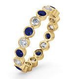 Emily 18k Gold Sapphire 0.70ct And G/vs 0.50ct Diamond Eternity Ring