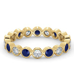 Emily 18k Gold Sapphire 0.70ct And H/si 0.50ct Diamond Eternity Ring