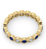 Emily 18k Gold Sapphire 0.70ct And H/si 0.50ct Diamond Eternity Ring