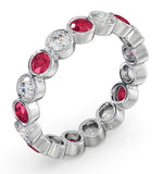 Ruby 1.50ct And G/vs Diamond Platinum Eternity Ring  Hg35-422txus