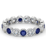 Sapphire 1.70ct And G/vs Diamond Platinum Eternity Ring  Hg35-422uxus