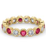 Emily 18k Gold Ruby 0.70ct And G/vs 1ct Diamond Eternity Ring
