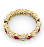 Emily 18k Gold Ruby 0.70ct And G/vs 1ct Diamond Eternity Ring