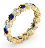 Emily 18k Gold Sapphire 0.70ct And G/vs 1ct Diamond Eternity Ring