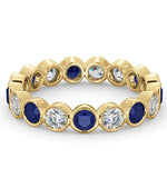 Emily 18k Gold Sapphire 0.70ct And H/si 1ct Diamond Eternity Ring