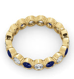 Emily 18k Gold Sapphire 0.70ct And H/si 1ct Diamond Eternity Ring