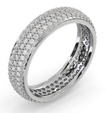 Mens 1ct H/si Diamond 18k White Gold Full Band Ring