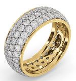 Mens 3ct G/vs Diamond 18k Gold Full Band Ring