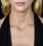 Initial 'h' Necklace Diamond Encrusted Pave Set In 9k White Gold