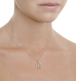 9k White Gold Diamond Initial 'b' Necklace 0.05ct