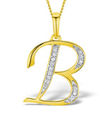 9k Gold Diamond Initial 'b' Necklace 0.05ct
