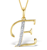 9k Gold Diamond Initial 'e' Necklace 0.05ct