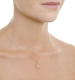 9k Gold Diamond Initial 'e' Necklace 0.05ct