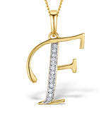 9k Gold Diamond Initial 'f' Necklace 0.05ct