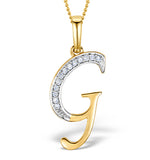 9k Gold Diamond Initial 'g' Necklace 0.05ct