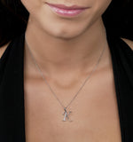 9k White Gold Diamond Initial 'k' Necklace 0.05ct