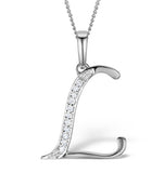 9k White Gold Diamond Initial 'l' Necklace 0.05ct