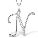 9k White Gold Diamond Initial 'n' Necklace 0.05ct