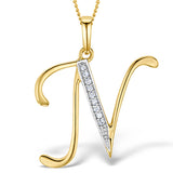 9k Gold Diamond Initial 'n' Necklace 0.05ct