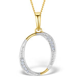 9k Gold Diamond Initial 'o' Necklace 0.05ct