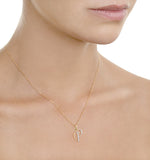9k Gold Diamond Initial 'p' Necklace 0.05ct