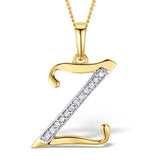 9k Gold Diamond Initial 'z' Necklace 0.05ct