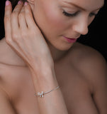 Diamond Bow Bangle 0.19ct Set In 9k White Gold - L3332