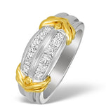 18k Two Tone Diamond Channel Set Ring - N3450