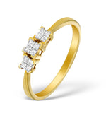 18k Gold Diamond Claw Set Cluster Ring - N3566