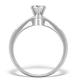 18k White Gold Diamond Solitaire Ring With Shoulder Detail - L1364