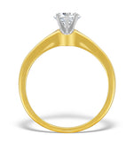 18k Gold Diamond Solitaire Ring With Shoulder Detail - L1366