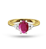 18k Gold 0.85ct Pink Sapphire And 0.12ct Diamond Ring