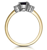 Sapphire 7 X 5mm And Diamond 18k Gold Ring  N3925