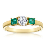 Emerald 0.30ct And Diamond 18k Gold Ring