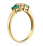 Emerald 0.30ct And Diamond 18k Gold Ring