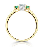 Emerald 0.20ct And Diamond 18k Gold Ring