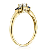 Diamond 0.25ct And Sapphire 18k Gold Ring