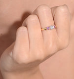 18k Gold Diamond Pink Sapphire Ring 0.25ct