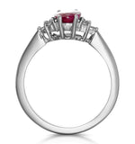 Ruby 1.15ct And Diamond 18k White Gold Ring