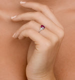Ruby 1.15ct And Diamond 18k White Gold Ring