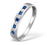 Sapphire 0.20ct And Diamond 9k White Gold Ring