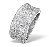 18k White Gold H/si Diamond Ladies Pave Ring